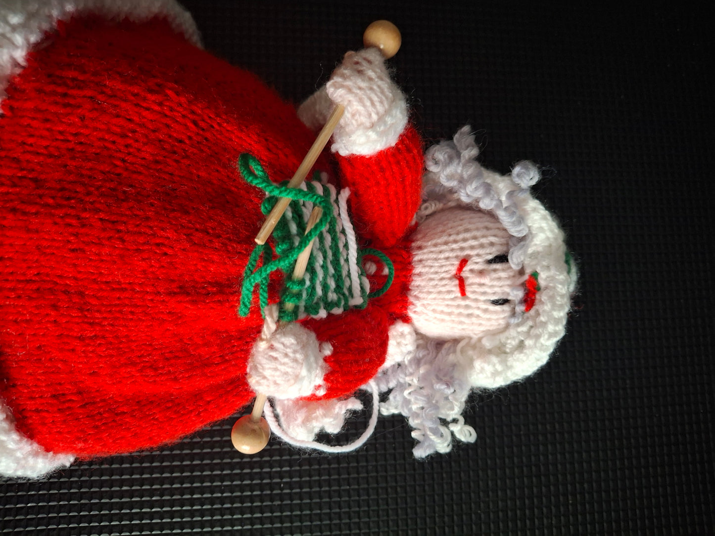 Knitted santa and Mrs cause all in one
