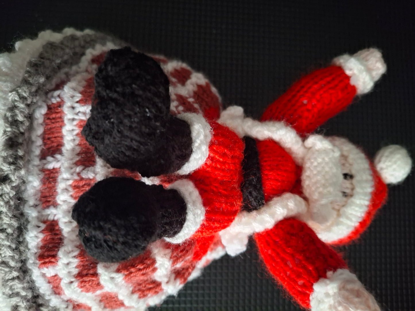 Knitted santa and Mrs cause all in one