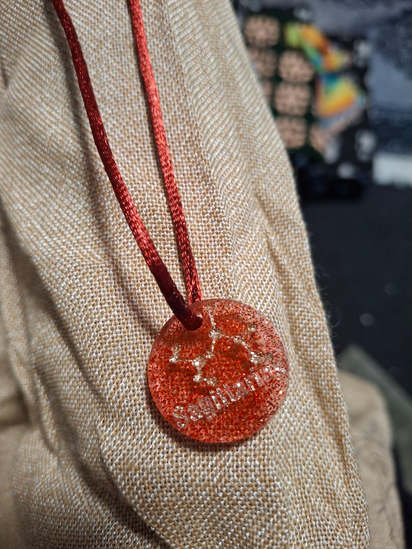 Constellation resin glitter necklaces