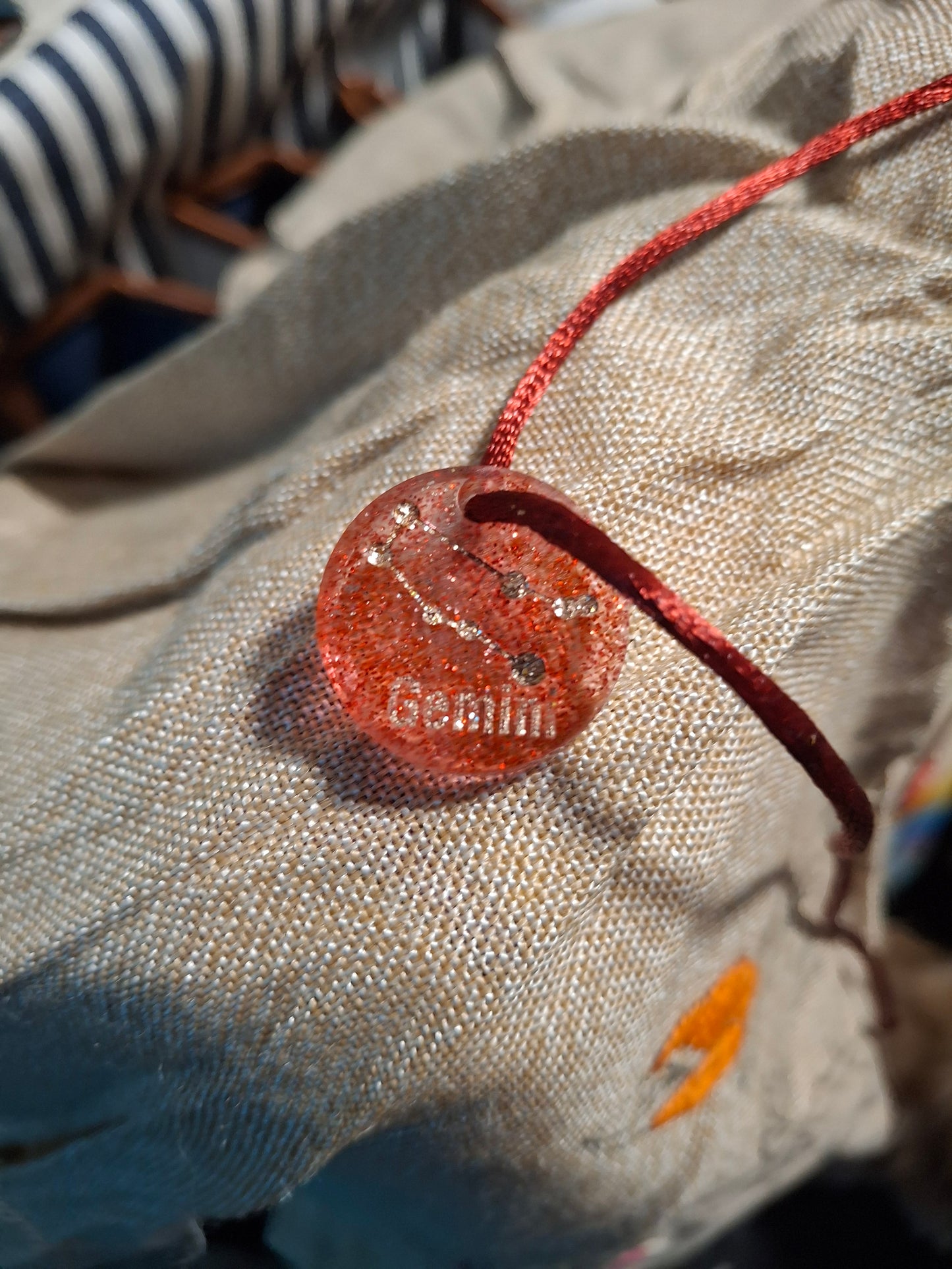 Constellation resin glitter necklaces