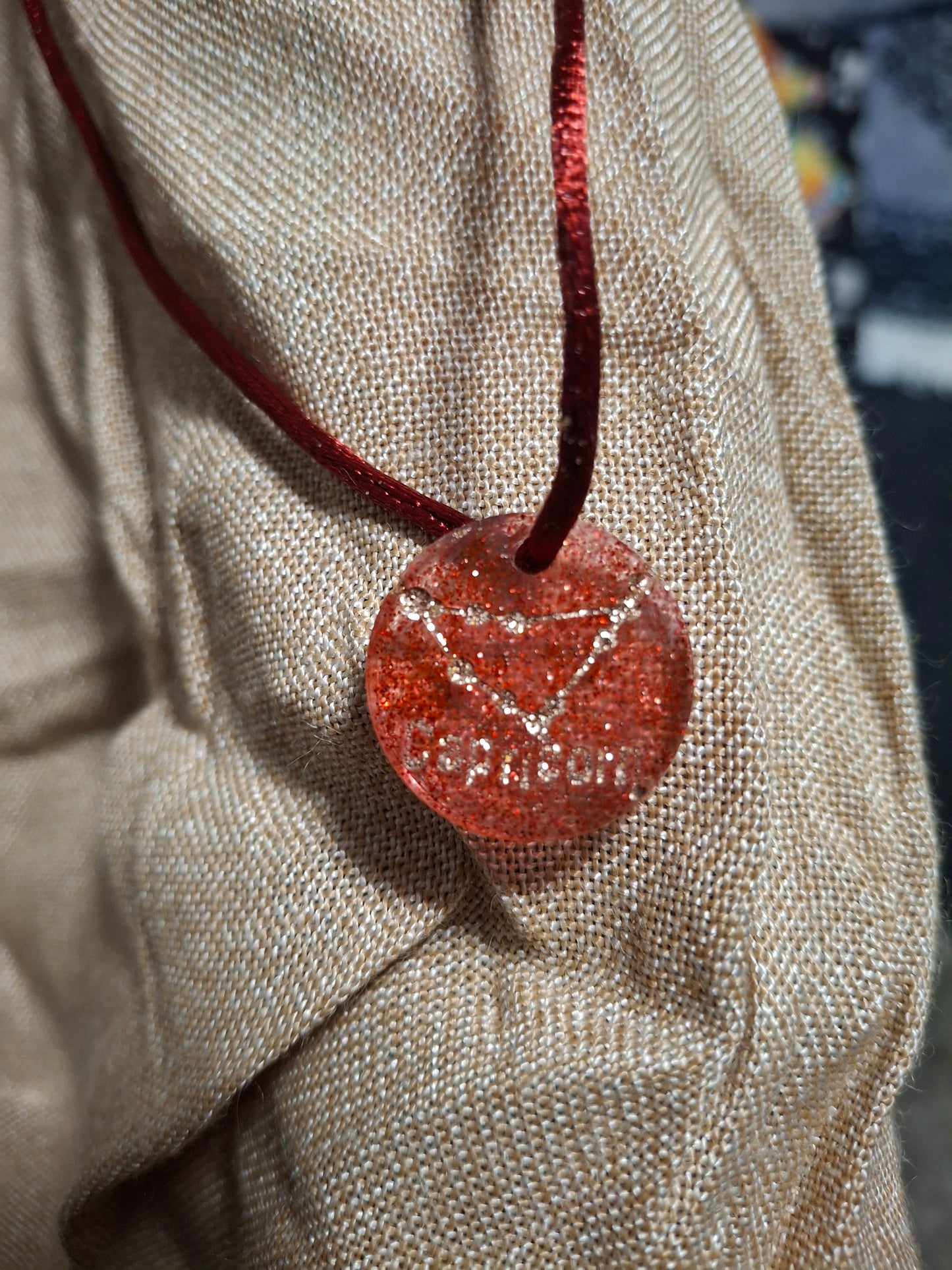Constellation resin glitter necklaces