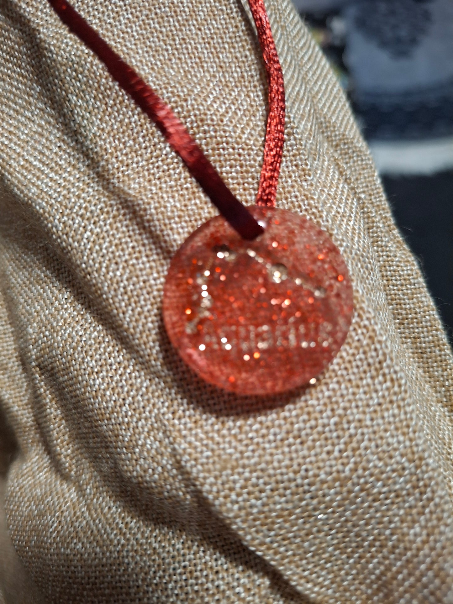 Constellation resin glitter necklaces