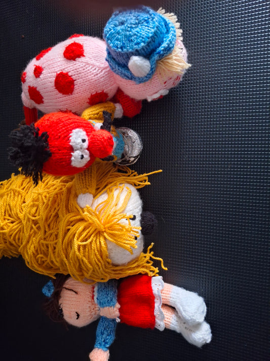 Magic roundabout characters knitted