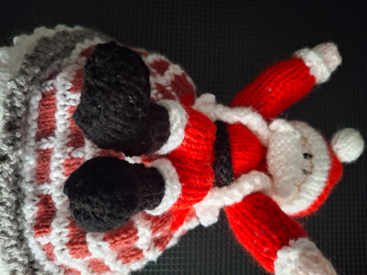 Knitted santa and Mrs cause all in one