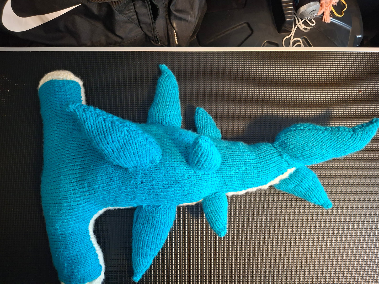 Knitted hammerhead shark