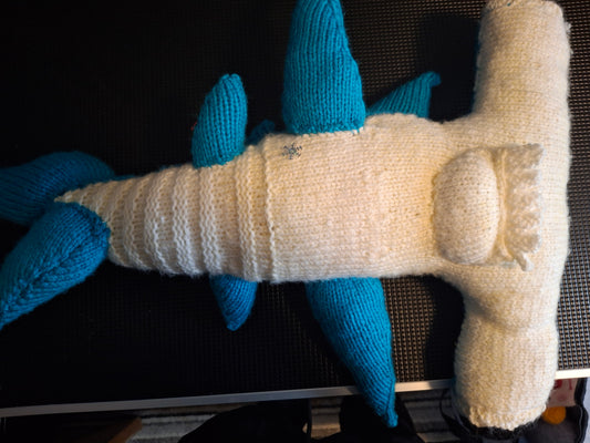 Knitted hammerhead shark
