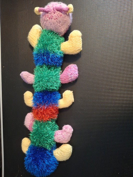 catterpillar knitted toy