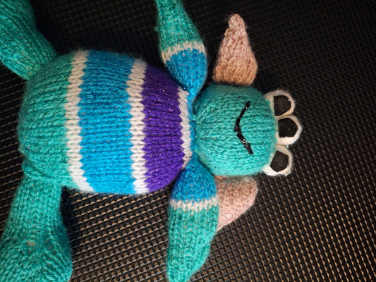Knitted alien monster from monster Inc
