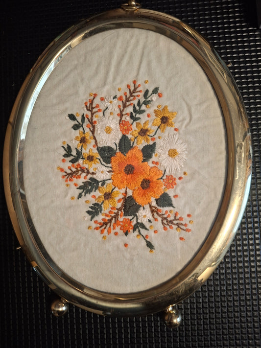Floral crosstitched design