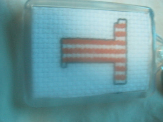 alphabet cross stitched  keyrings
