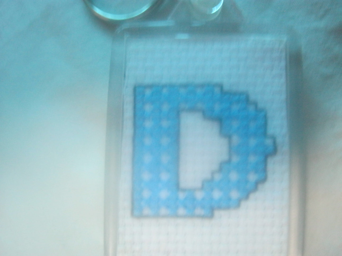 alphabet cross stitched  keyrings