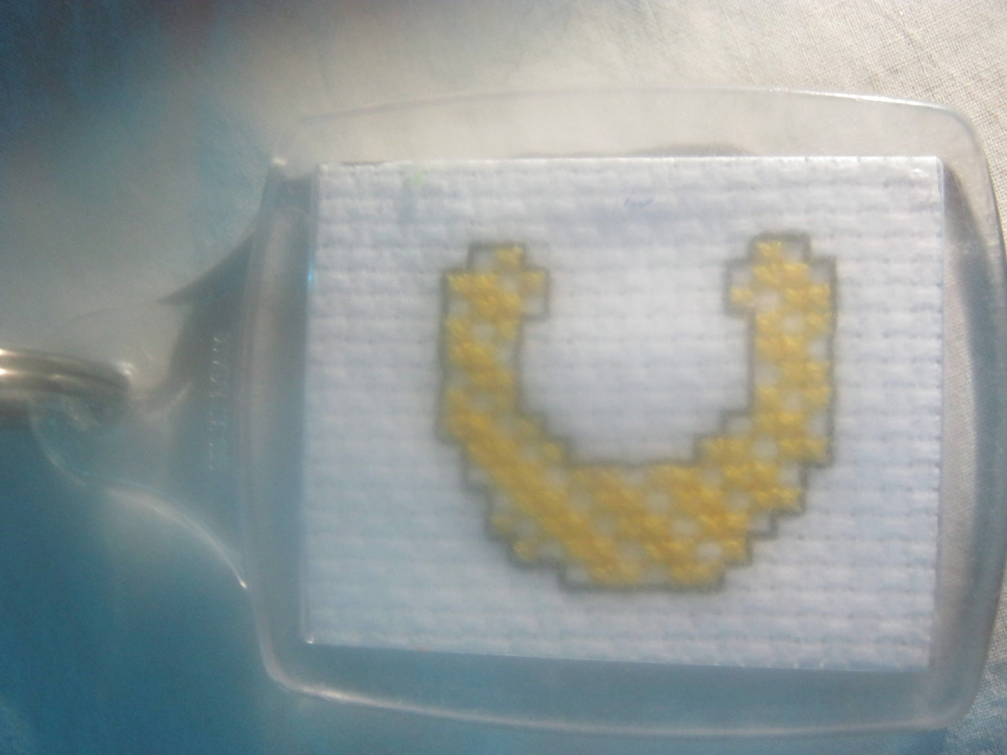 alphabet cross stitched  keyrings