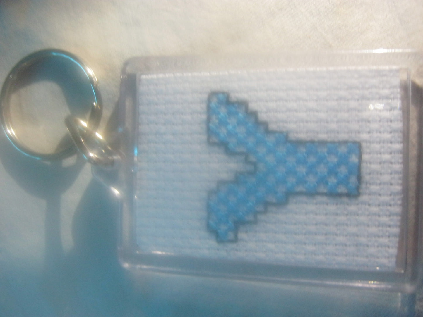 alphabet cross stitched  keyrings
