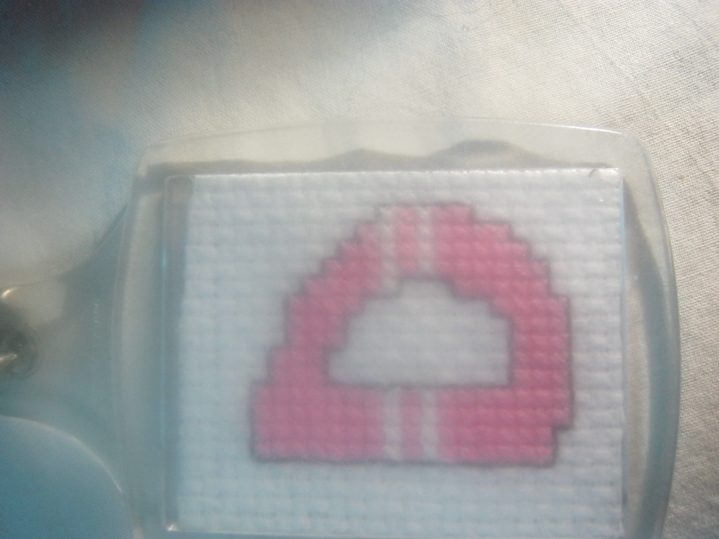 alphabet cross stitched  keyrings