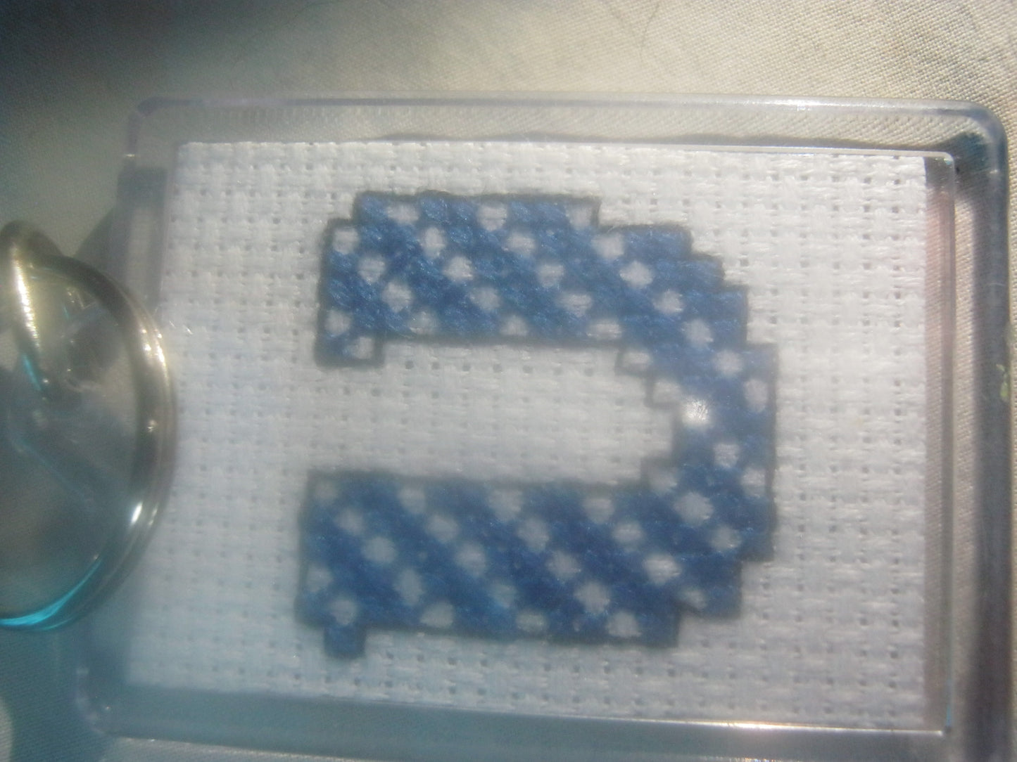 alphabet cross stitched  keyrings