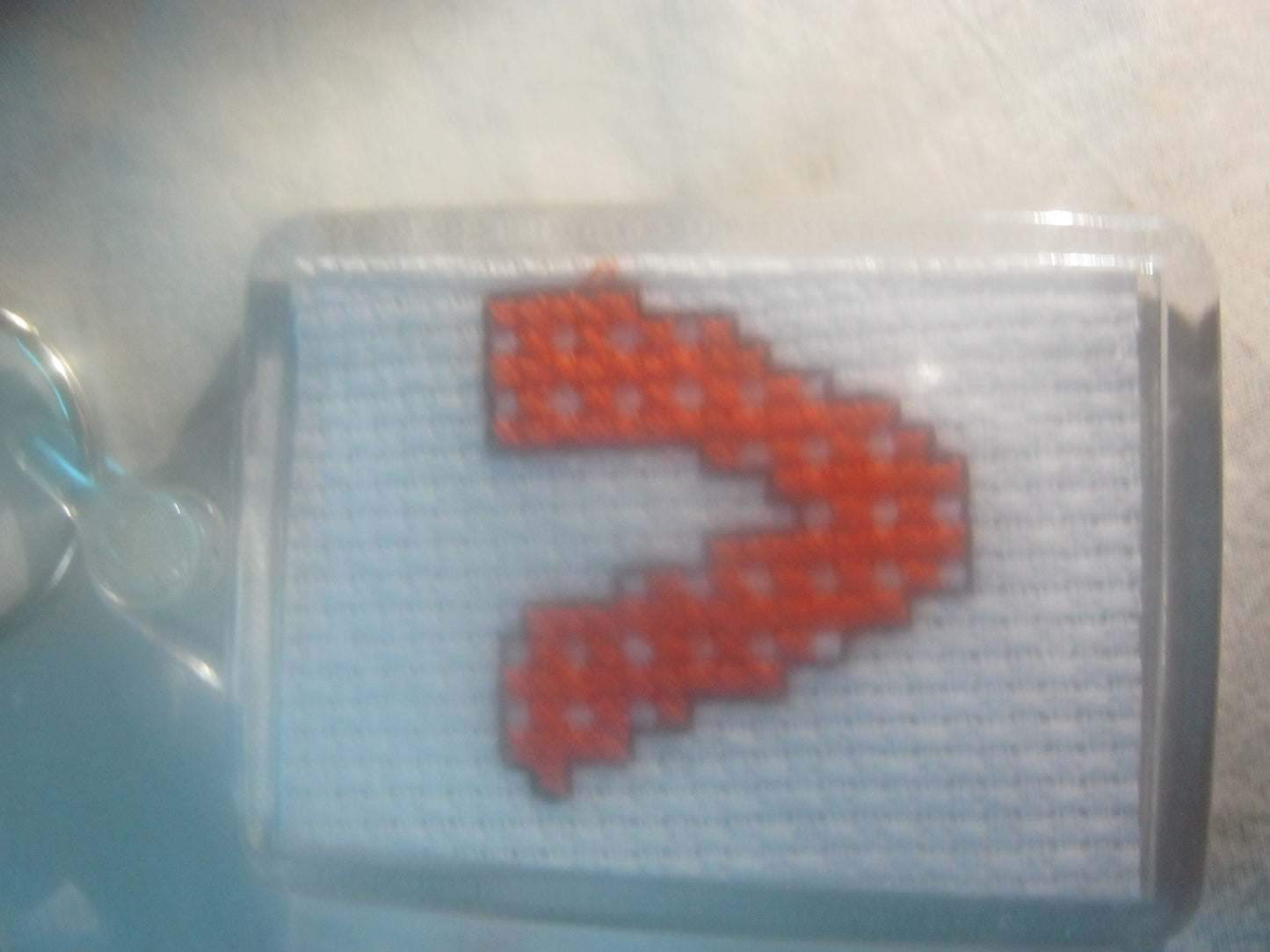 alphabet cross stitched  keyrings