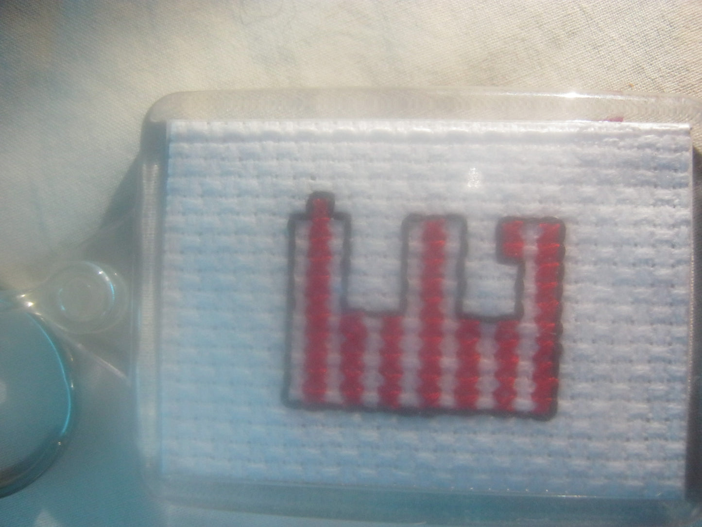 alphabet cross stitched  keyrings