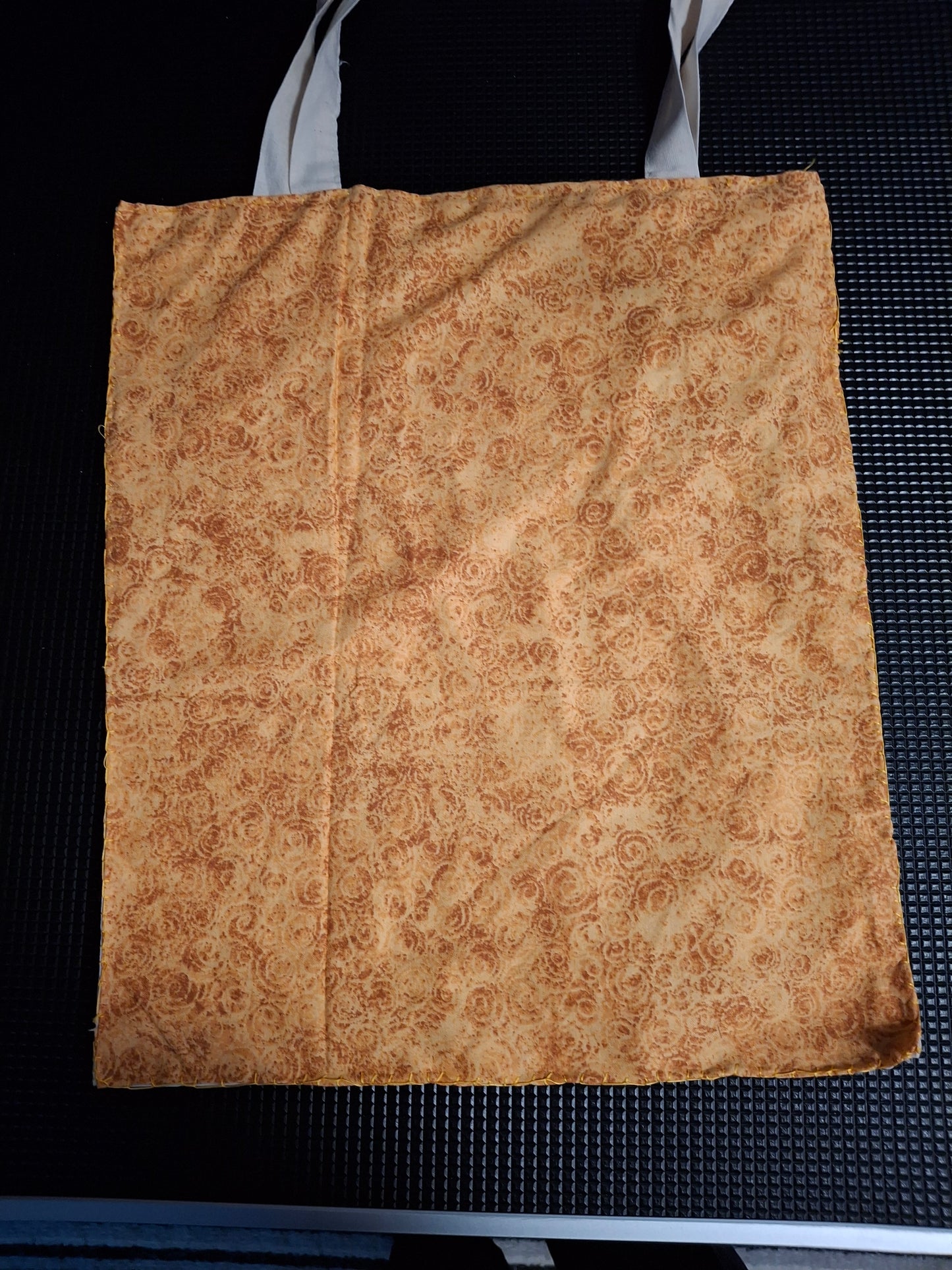 tote bags with material stitched to bag for a little design