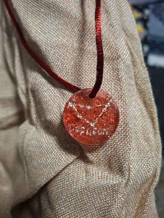 Constellation resin glitter necklaces