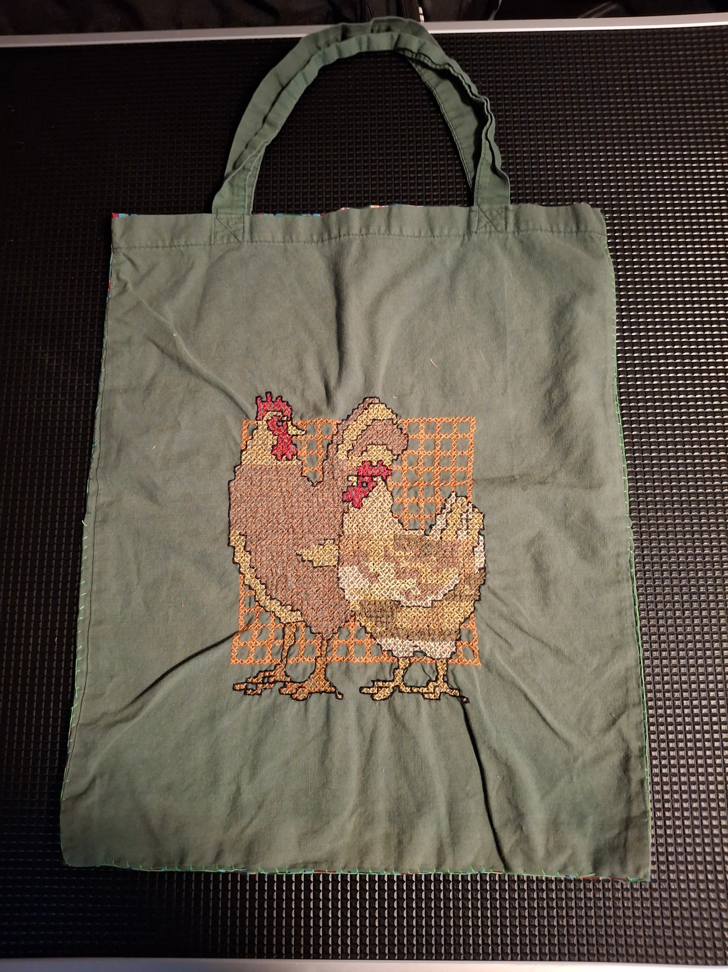tote bags with material stitched to bag for a little design