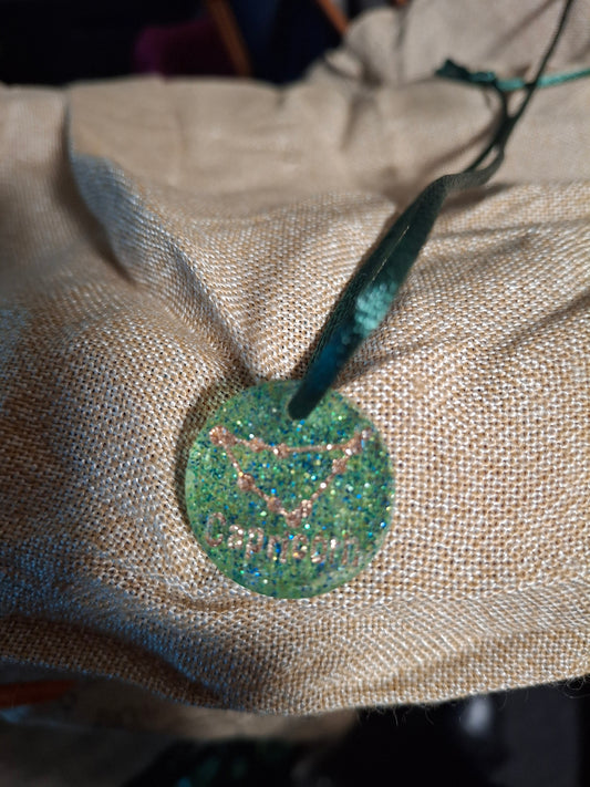 Green uv resin constellation  necklaces