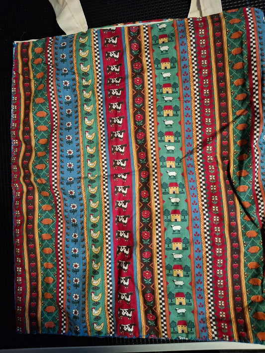 tote bags with material stitched to bag for a little design