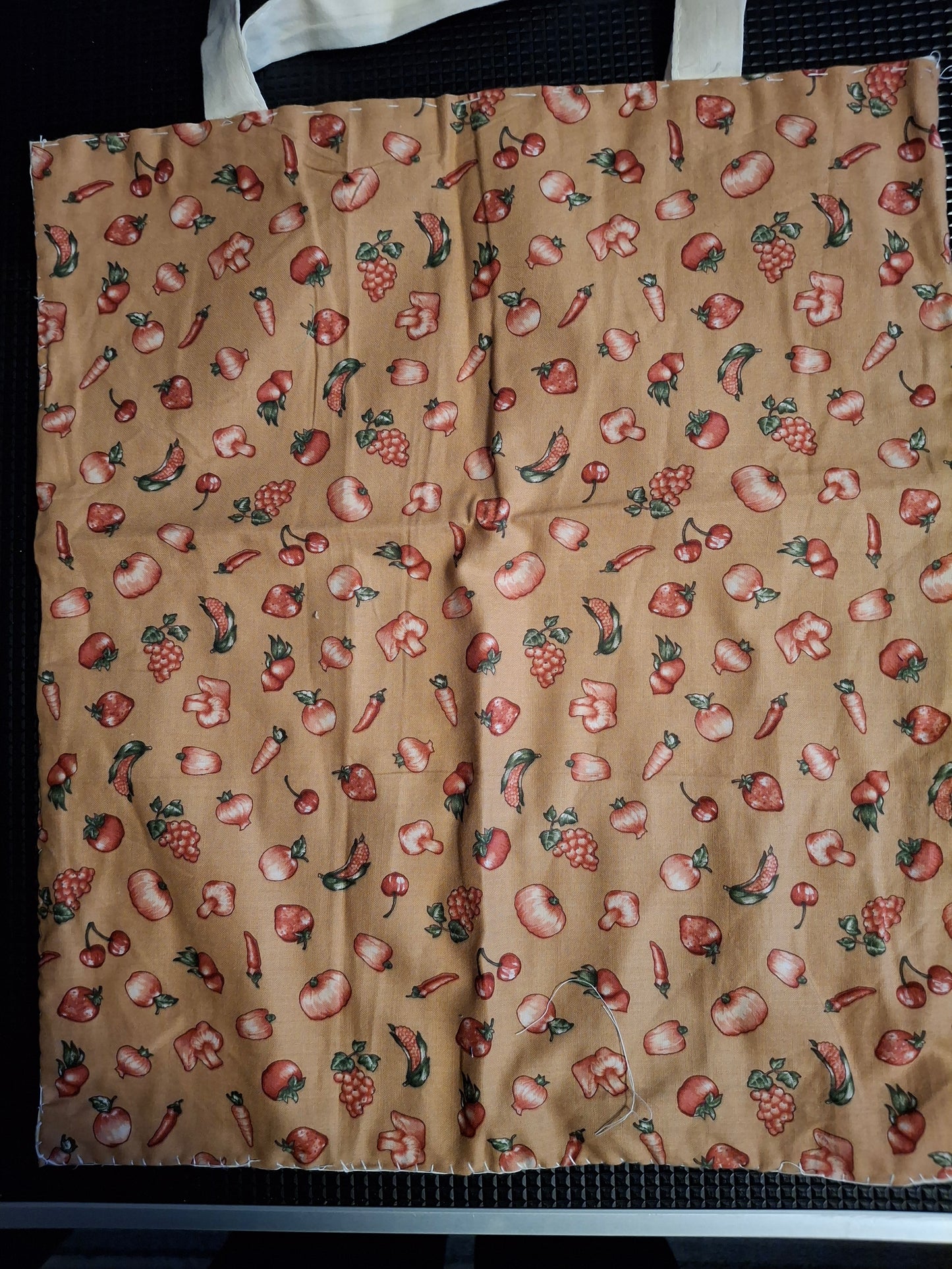 tote bags with material stitched to bag for a little design